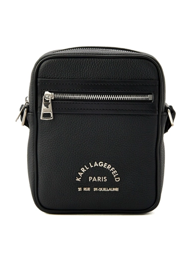 Мужская сумка через плечо Karl Lagerfeld тканевая черная фото 1