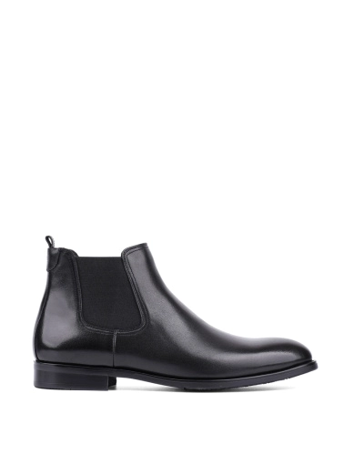Мужские ботинки челси черные кожаные с подкладкой байка фото 1