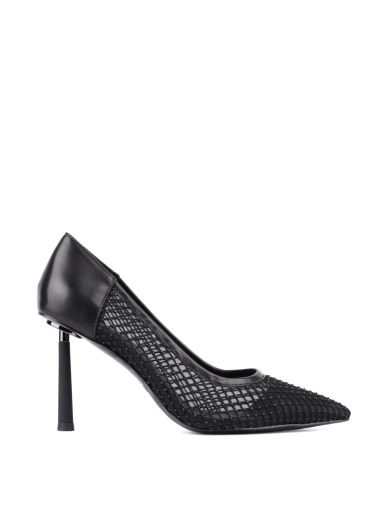 Женские туфли MIRATON кожаные черные с сеткой фото 1