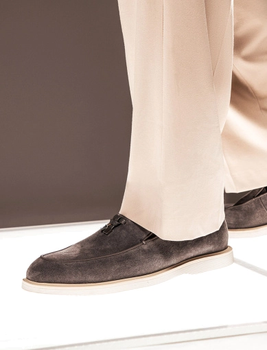 Мужские туфли лоферы Miguel Miratez коричневые замшевые фото 1