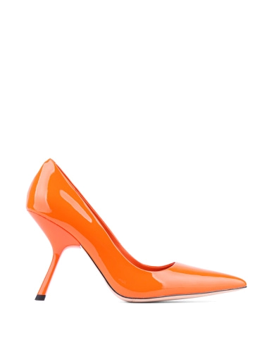 Женские туфли лодочки MIRATON лаковые оранжевые фото 1