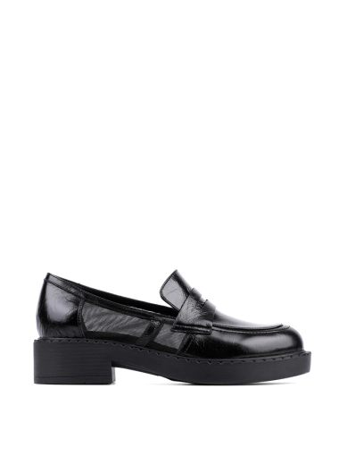 Женские туфли лоферы MIRATON кожаные черные фото 1
