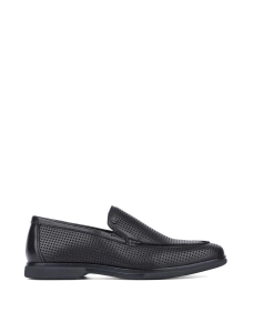Мужские туфли лоферы кожаные черные - фото  - Miraton