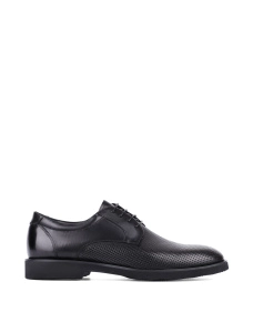Мужские туфли оксфорды кожаные черные - фото  - Miraton