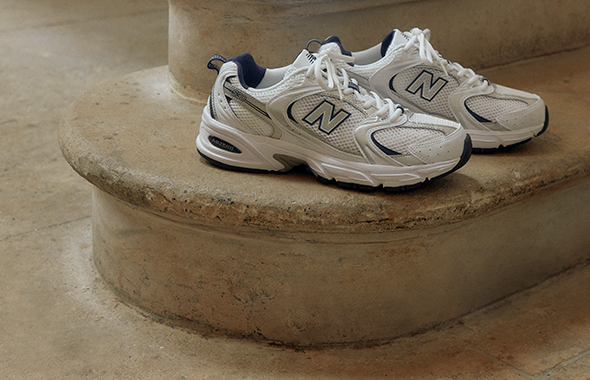 Мужские кроссовки New Balance MR530SG белые из искусственной кожи фото 