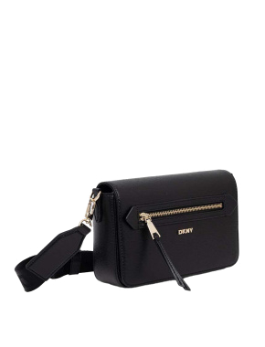 Женская сумка camera bag DKNY кожаная черная - фото 2 - Miraton