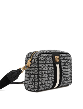 Жіноча сумка camera bag DKNY шкіряна чорна - фото 2 - Miraton