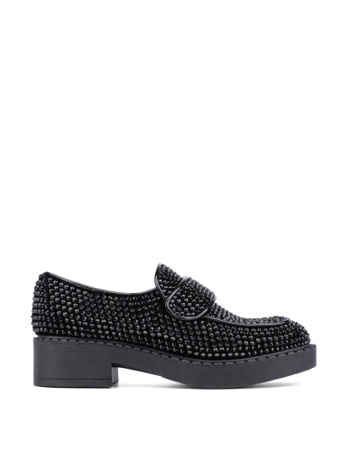 Женские туфли лоферы черные замшевые фото 1