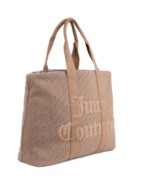 Жіноча сумка 2 в 1 Juicy Couture тканинна бежева - фото 2 - Miraton