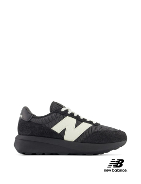 Женские кроссовки New Balance 370 замшевые черные - фото 1 - Miraton