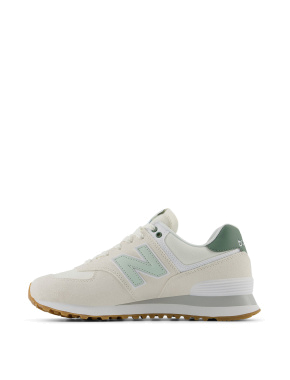 Жіночі кросівки New Balance 574 замшеві білі - фото 3 - Miraton