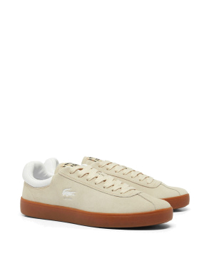 Мужские кеды Lacoste велюровые бежевые - фото 2 - Miraton