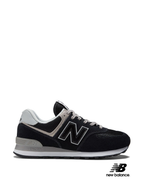 Мужские кроссовки New Balance 574 замшевые черные - фото 1 - Miraton