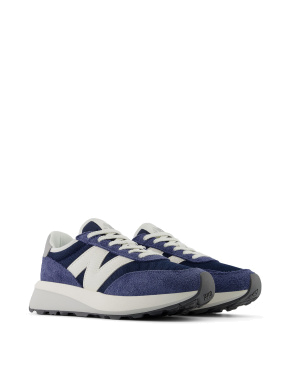 Чоловічі кросівки New Balance 370 замшеві сині - фото 2 - Miraton
