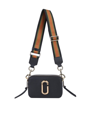 Женская сумка camera bag MIRATON кожаная черная с декоративной застежкой - фото 4 - Miraton