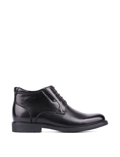 Мужские ботинки оксфорды черные кожаные с подкладкой из натурального меха фото 1