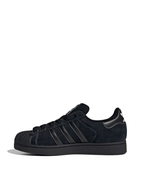 Чоловічі кеди Adidas Superstar II замшеві чорні - фото 2 - Miraton