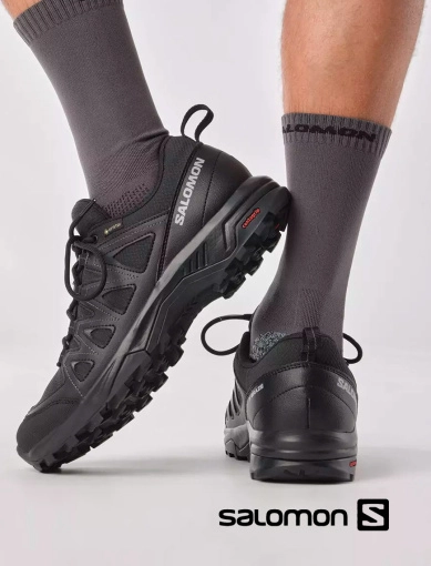 Мужские кроссовки Salomon X BRAZE GTX из искусственной кожи черные фото 1