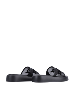 Жіночі шльопанці DKNY шкіряні чорні - фото 5 - Miraton