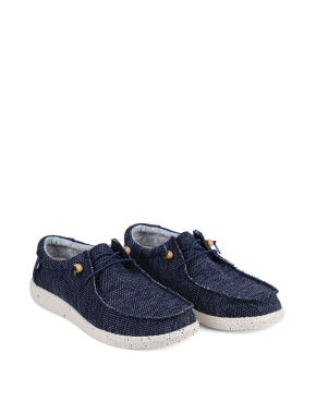 Чоловічі туфлі Walk in Pitas WP150 WALLABI KNITTED тканинні сині - фото 3 - Miraton