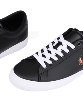 Мужские кеды Polo Ralph Lauren кожаные черные - фото 4 - Miraton