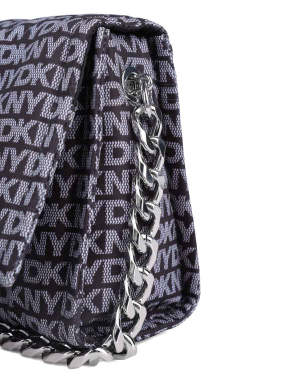 Женская сумка DKNY тканевая черная - фото 4 - Miraton