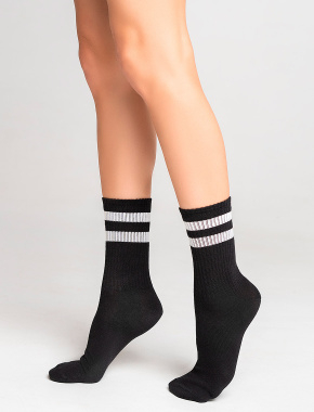 Жіночі високі шкарпетки Legs Socks Active бавовняні чорні - фото 1 - Miraton