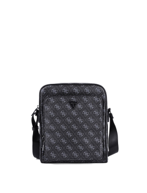 Мужская сумка мессенджер Guess из экокожи черная - фото  - Miraton