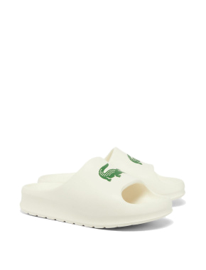 Женские шлепанцы Lacoste резиновые белые - фото 2 - Miraton