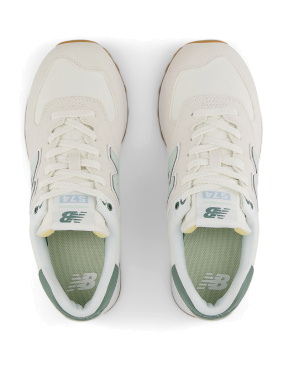 Жіночі кросівки New Balance 574 замшеві білі - фото 4 - Miraton