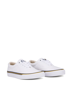 Мужские кеды Polo Ralph Lauren из ткани белые - фото 2 - Miraton