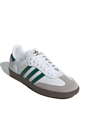 Мужские кеды Adidas Samba кожаные белые - фото 3 - Miraton