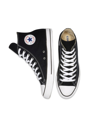Женские кеды Converse Chuck Taylor All Star Hi тканевые черные - фото 4 - Miraton