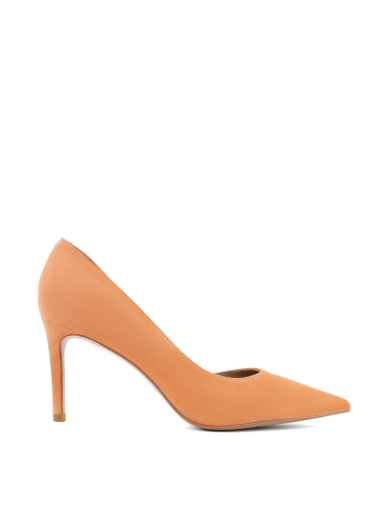 Женские туфли лодочки велюровые оранжевые фото 1