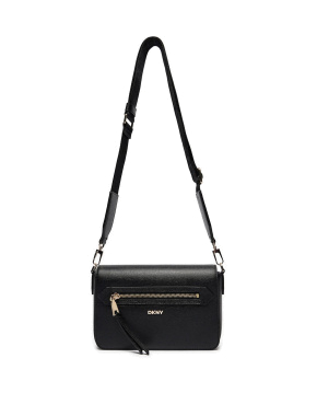 Женская сумка camera bag DKNY кожаная черная - фото 4 - Miraton