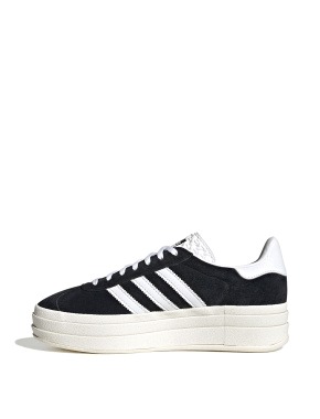 Женские кеды Adidas Gazelle Bold замшевые черные - фото 2 - Miraton