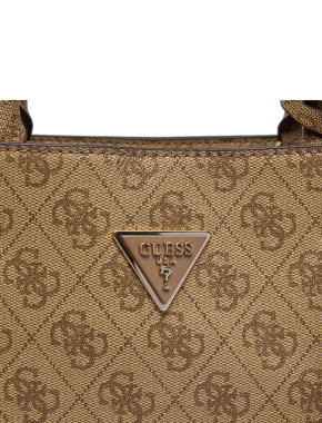 Женская сумка тоут Guess из экокожи бежевая - фото 4 - Miraton