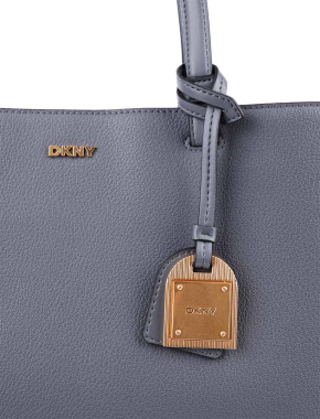 Жіноча сумка тоут DKNY шкіряна сіра - фото 4 - Miraton