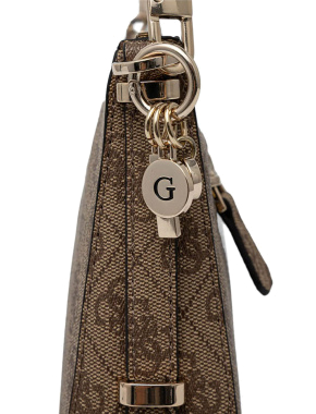 Женская сумка Guess из экокожи бежевая - фото 4 - Miraton