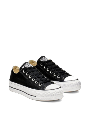 Жіночі кеди Converse Chuck Taylor All Star Lift Platform тканинні чорні - фото 3 - Miraton