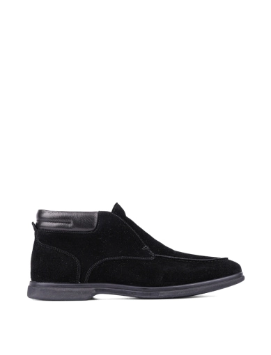 Чоловічі черевики лофери чорні замшеві з підкладкою байка фото 1