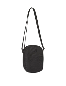 Сумка New Balance Opp Core кросс-боди тканевая черная с накладным карманом - фото  - Miraton