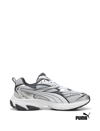 Мужские кроссовки PUMA Morphic Base из искусственной кожи серебряного цвета фото 1