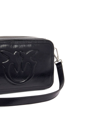 Жіноча сумка camera bag Pinko шкіряна чорна - фото 3 - Miraton