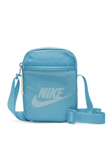 Сумка Nike мессенджер тканевая синяя с логотипом фото 1