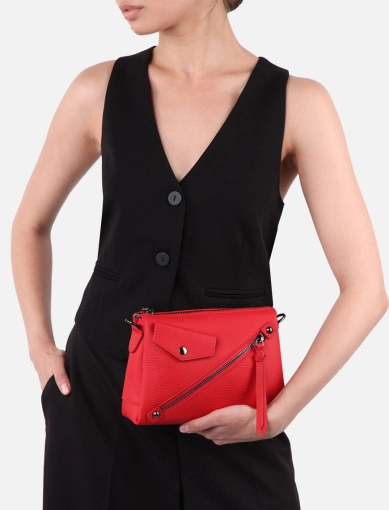 Жіноча сумка крос-боді MIRATON шкіряна червона фото 1
