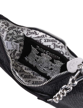 Жіноча сумка хобо Juicy Couture тканинна чорна - фото 5 - Miraton