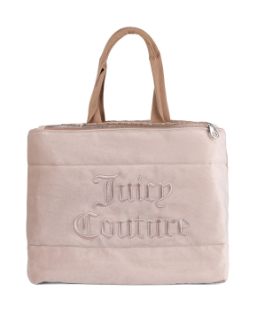 Жіноча сумка 2 в 1 Juicy Couture тканинна бежева - фото 7 - Miraton