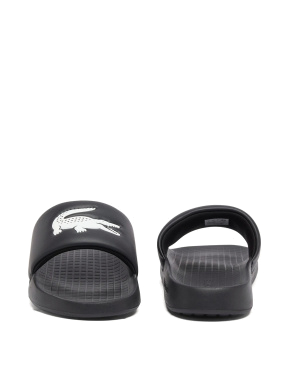 Чоловічі шльопанці Lacoste гумові чорні - фото 3 - Miraton