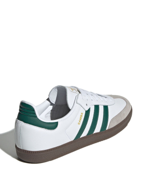 Мужские кеды Adidas Samba кожаные белые - фото 4 - Miraton